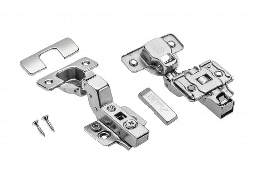 GTV SOFT CLOSE  35MM INSET HINGE 110 ° WITH CLIP ON PLATES PER PAIR