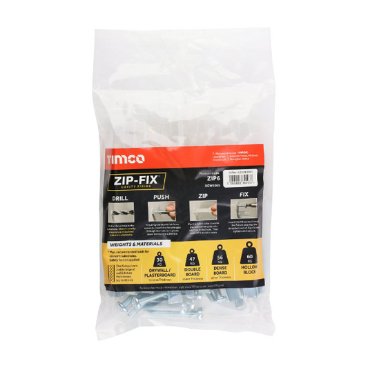 Zip-Fix Cavity Wall Fixings Pack 10 - Woodworkers.ie - 
