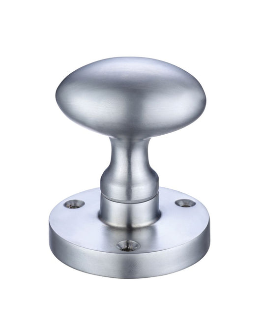 Zoo Satin Chrome Oval Mortice Knob - Woodworkers.ie - 