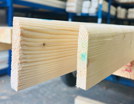 WHITE DEAL ARCHITRAVE  SINGLE NOSE 69  X 12 PER  5.1MT LENGTH