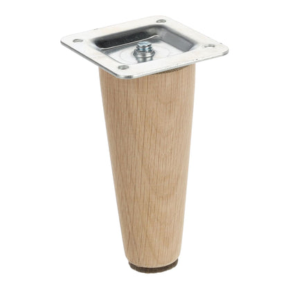 FURNITURE LEG 100MM  OAK  UNLACQUERED CONICAL STRAIGHT (SET OF 4)