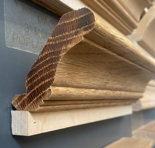 SOLID OAK CORNICE 3" PER FOOT