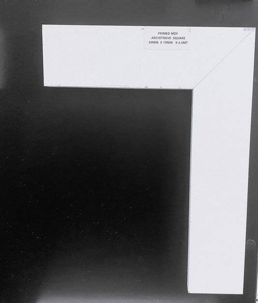 Primed MDF Square  Architrave 69 X 18  X 4.4Mt Length