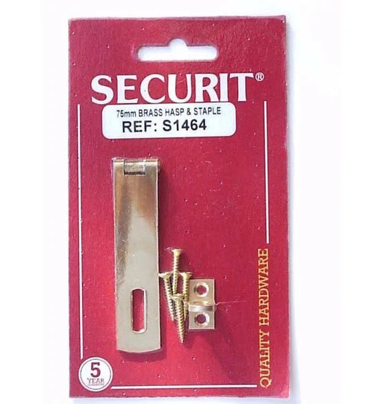 BRASS HASP&STAPLE 75MM