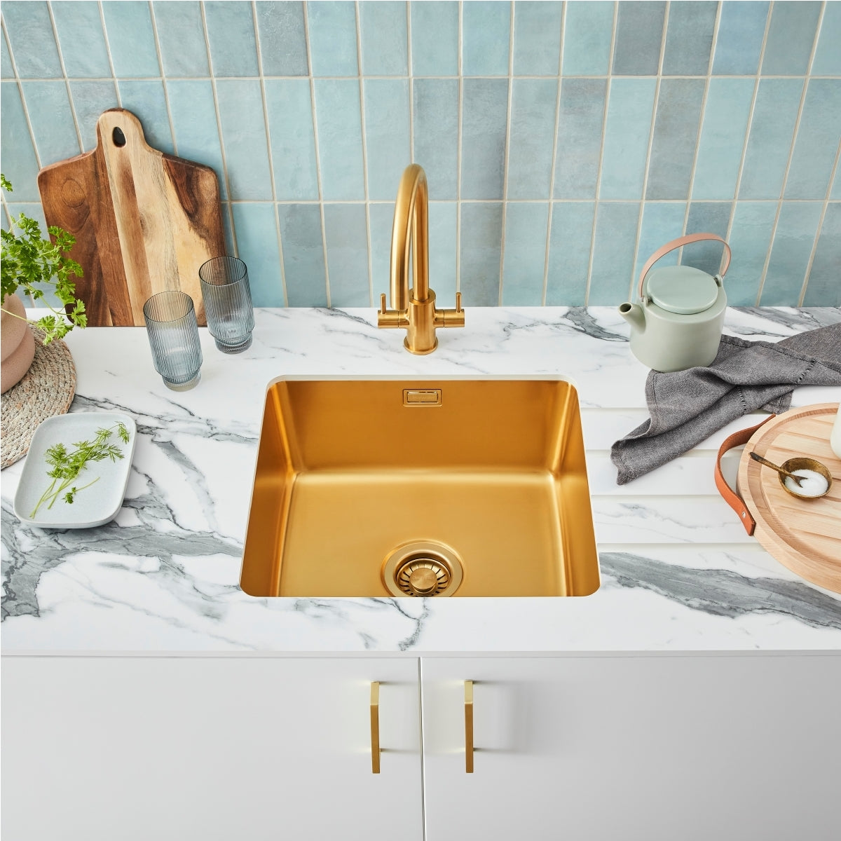 Salsa PVD Large Artisan Brass Undermount Sink