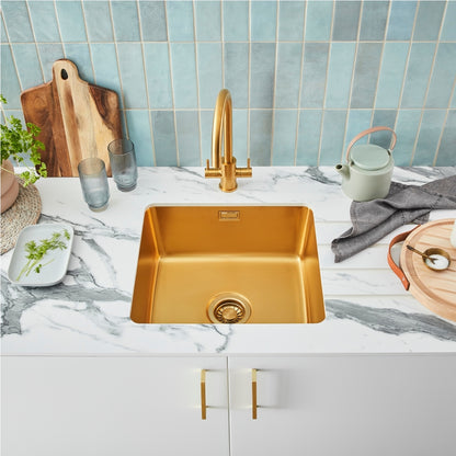 Salsa PVD Large Artisan Brass Undermount Sink