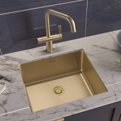Salsa PVD Large Artisan Brass Undermount Sink